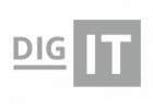 A black and white logo for digit
