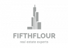 A black and white logo for the fifth flour real estate experts.