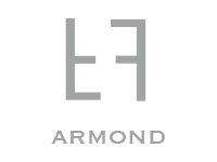A black and white logo of the armond company.