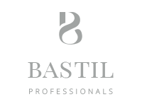 A black and white logo of bastil professionals