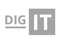 A black and white logo for digit